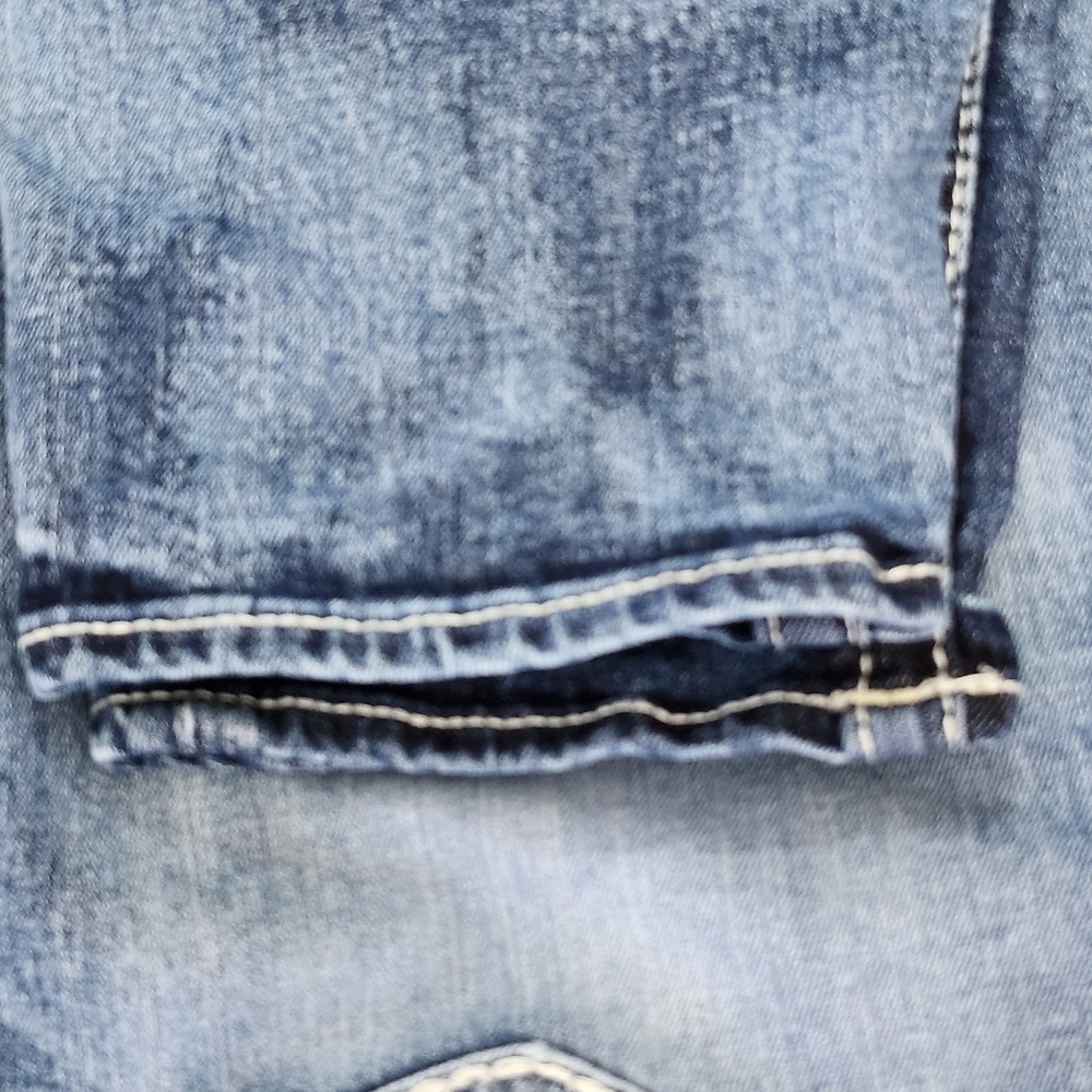 VIGOSS Chelsea Capri Jeans Sz 7/8 L25 Heritage Fit Distressed Embroidered - Picture 7 of 14